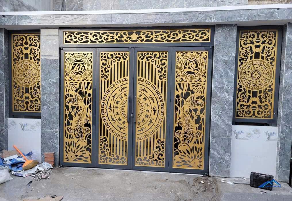 Mẫu cửa cổng 4 cánh CNC Đẹp Nhất Hiện Nay 15 mẫu cửa cổng cnc 4 cánh đơn giản sang trọng