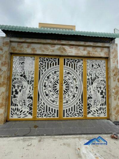 Mẫu cửa cổng 4 cánh CNC